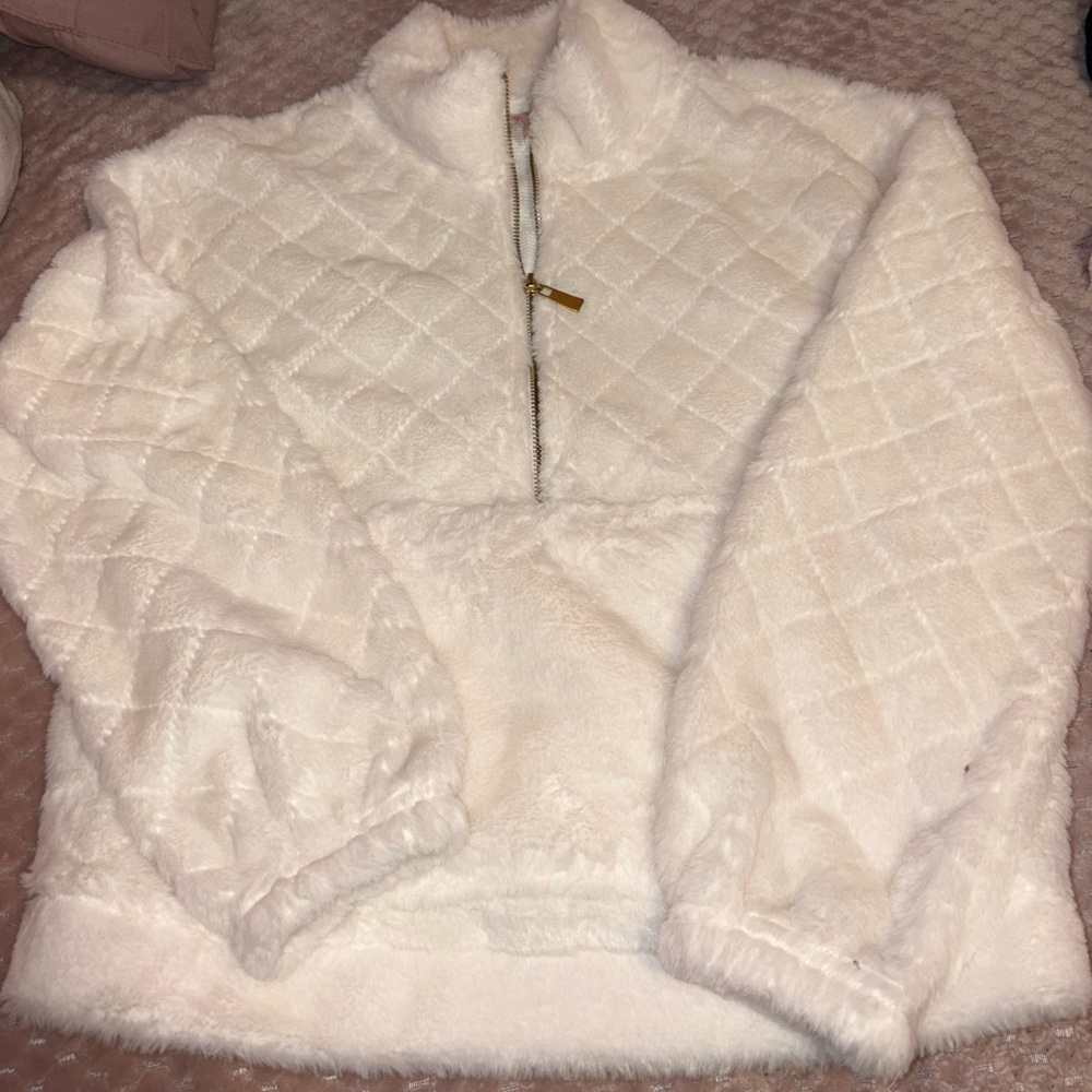 Cozy White Quilted Jacket